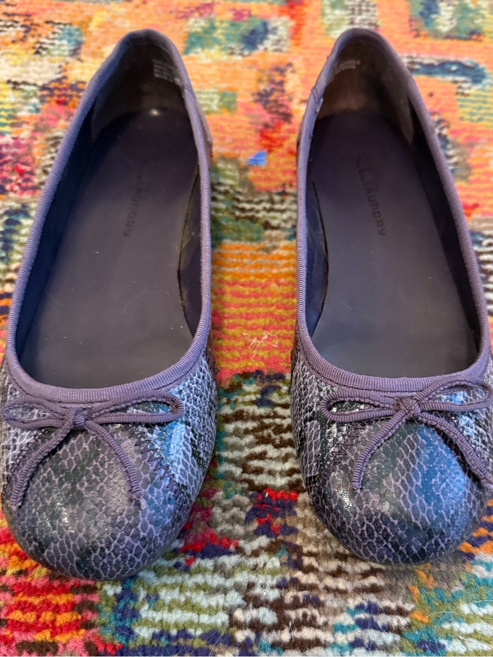 Chinese Laundry CL Shades of Purple Snakeskin Print Ballet Flats - 36.5